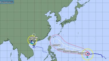 【台風情報】ダブル台風の今後の進路予想　台風9号は10日午前9時には沖縄の南に達する見…
